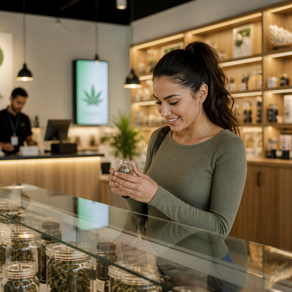 Bright and clean interior of Daawegamig dispensary